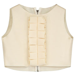 Neoprene Ruffle Vest by Little Creative Factory. featuring a playful ruffle detail down the front center. Zip closure in the back.