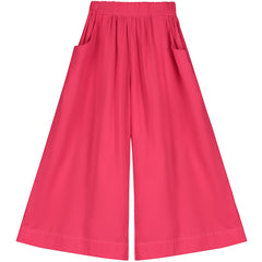 The Origami Wide Pants from Little Creative Factory. Cotton wide pants. Side pockets and elasticated waist.