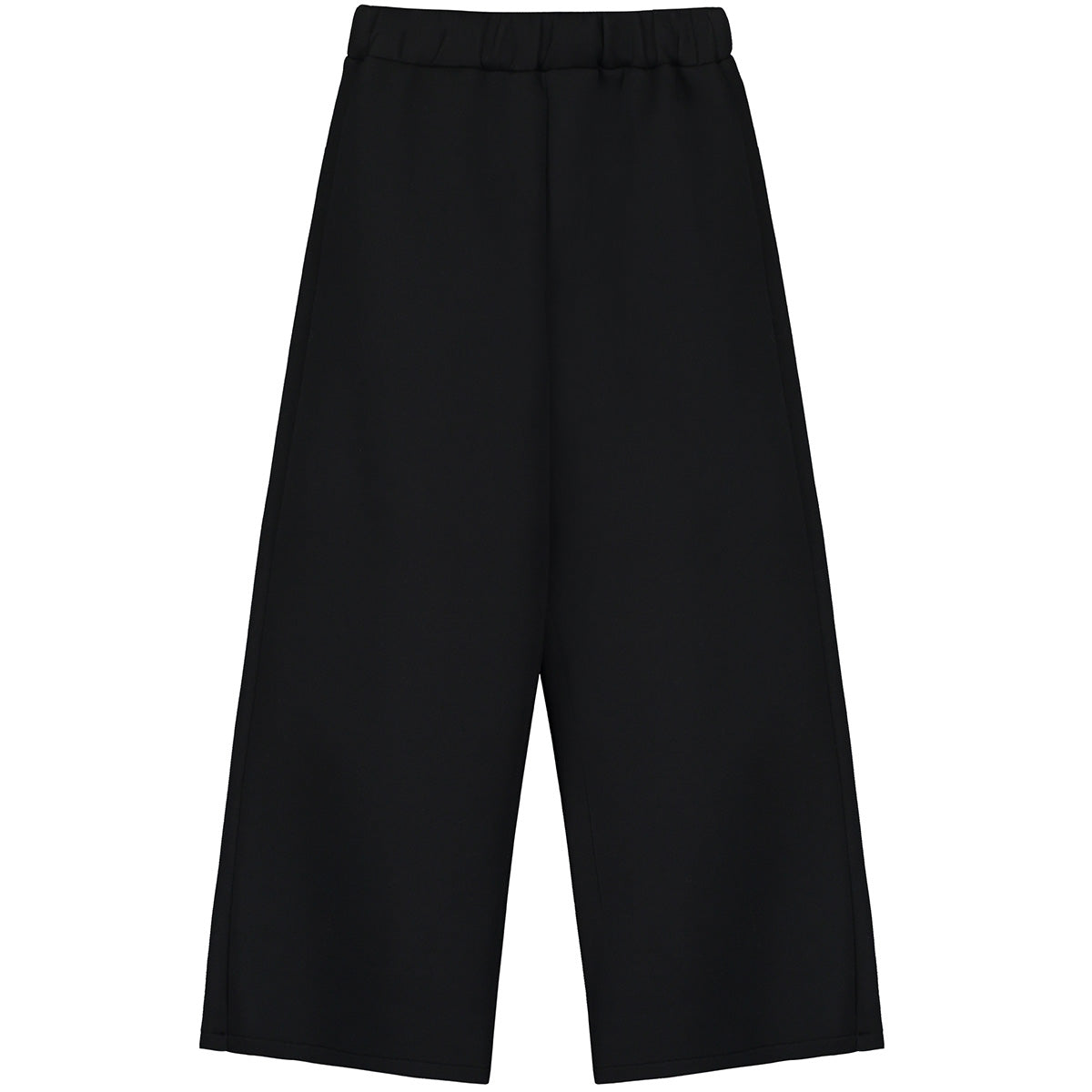 Doll Pants by Little Creative Factory black cropped wide leg girls pants with elastic waistband