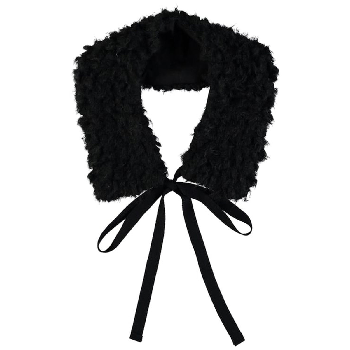 Harrington Collar from Little Creative Factory. Features a fluffy texture and a chic black tie.