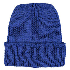 British Knit Bonnet by Little Creative Factory. Features a folded ribbed detail in klein blue color