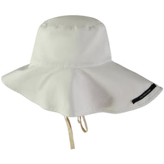 The Origami Hat from Little Creative Factory. Soft cotton hat in pristine white. Oversize brim and ribbon knot.