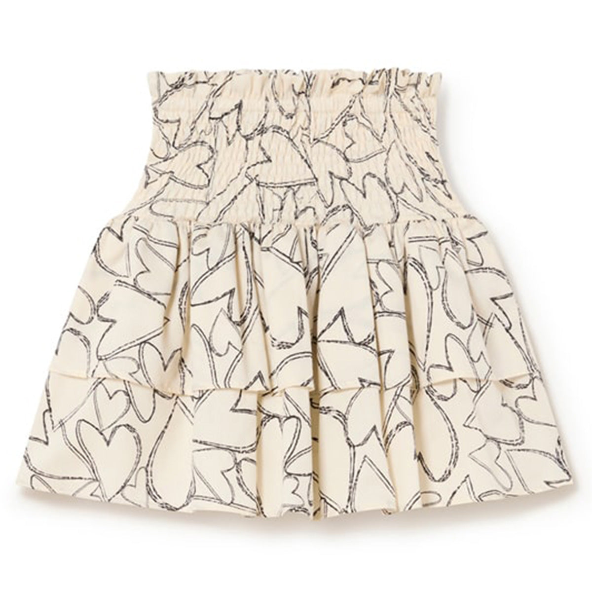 The Blank Love Mini Skirt from Little Creative Factory. Cotton satin fabric mini skirt with a subtle outlined hearts print