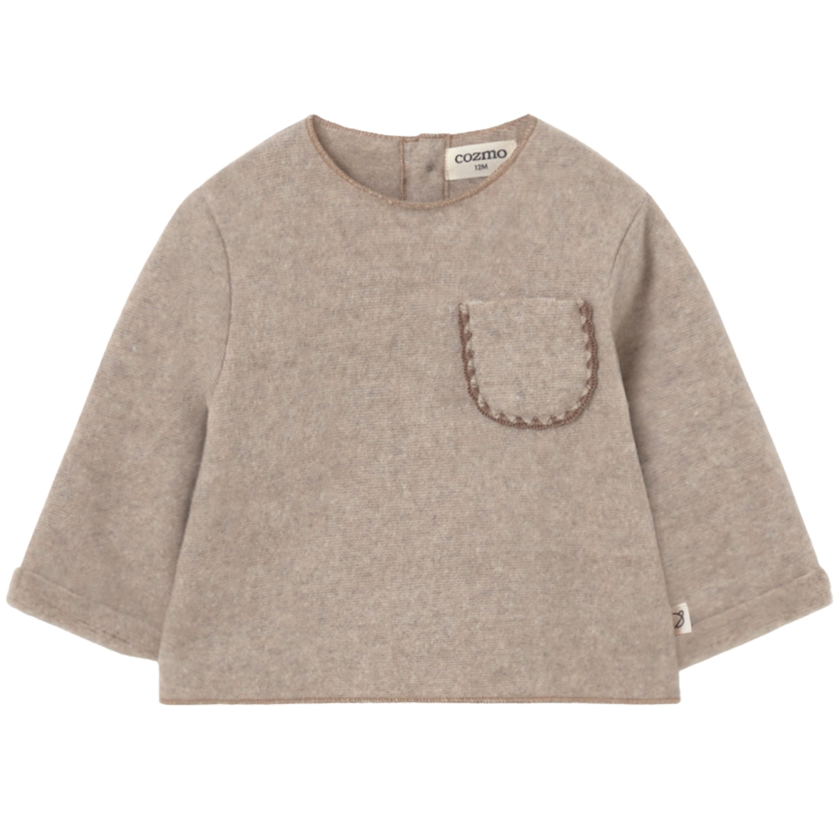 Cozmo The Lagos Top in soft bamboo blend with patch pocket and back button placket