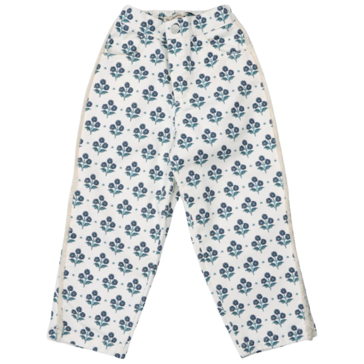 The Leros Pant from The New Society feature a beautiful contrasting stamped print, adding a unique and artistic touch.