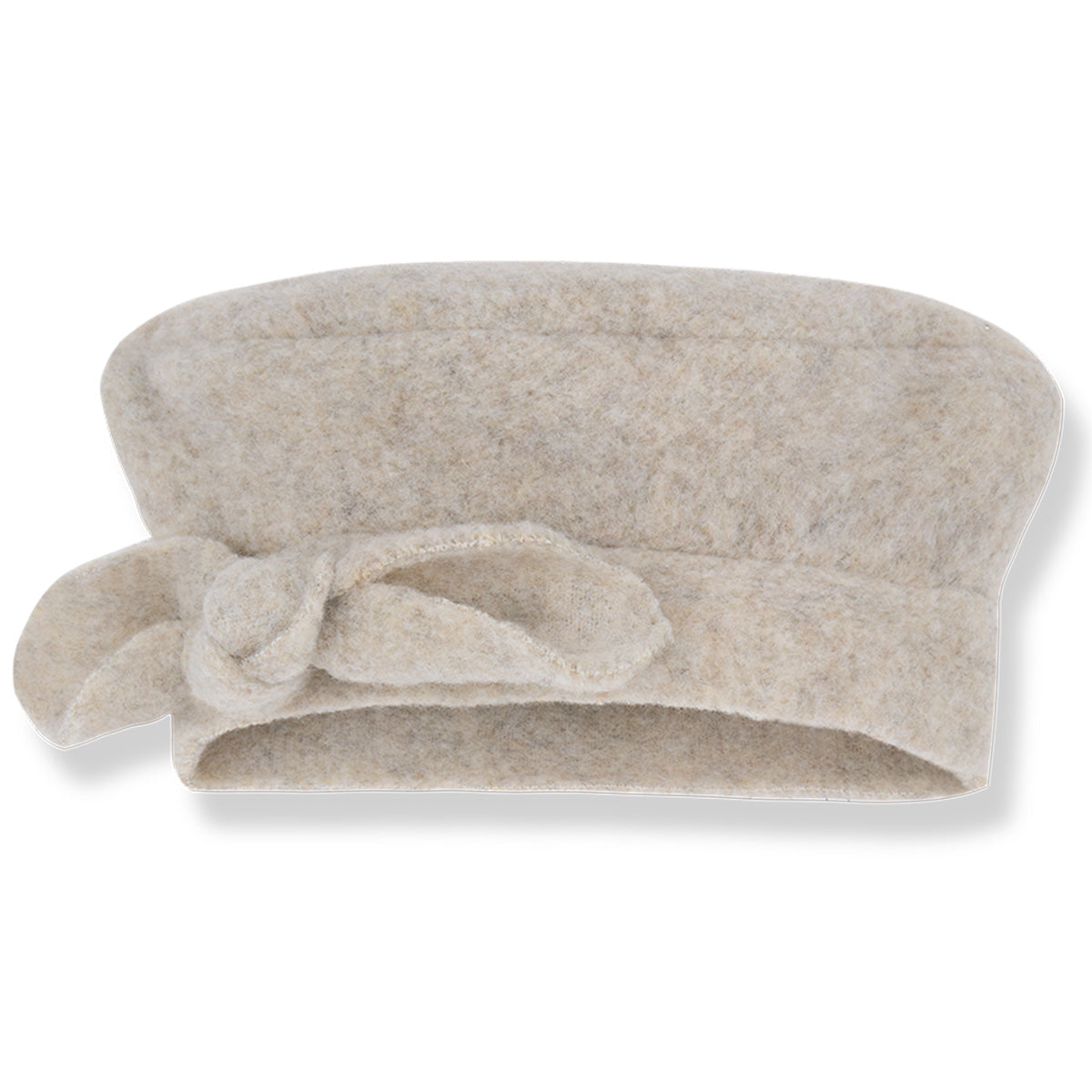 The Lisbeth Beret from 1+ in the Family. Soft tortora wool beret with a side knot detail.