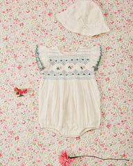 Hand Smocked Embroidered Romper