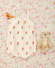 Cream Tulip Short Jumpsuit