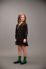 Lingonberries Woven Long Sleeve Dress