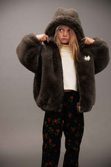 Ritzratz Patch Faux Fur Jacket