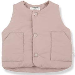 The Magnus Padded Vest from 1+ in the Family. Padded baby vest with front snap buttons and two square pockets.