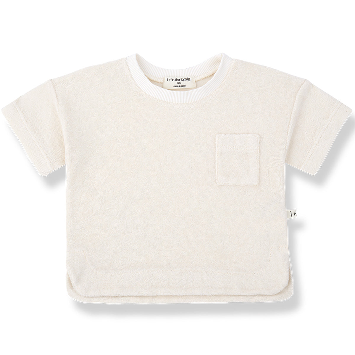 The Manacor Tee from 1+ in the Family in soft terry fabric with short sleeves and a small chest pocket.