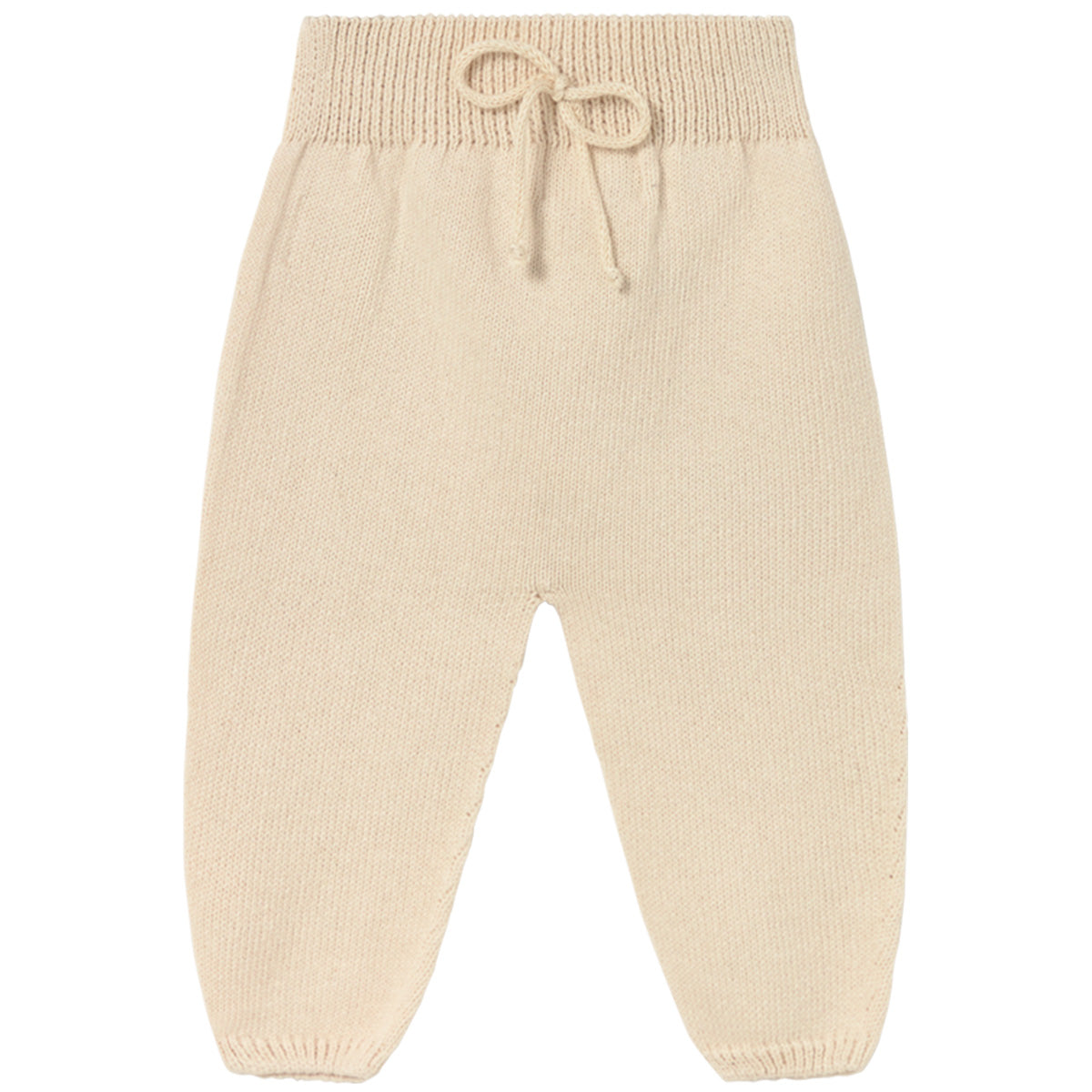 Cozmo Mars Pants in neutral knit with elastic waistband, drawstring and relaxed fit.