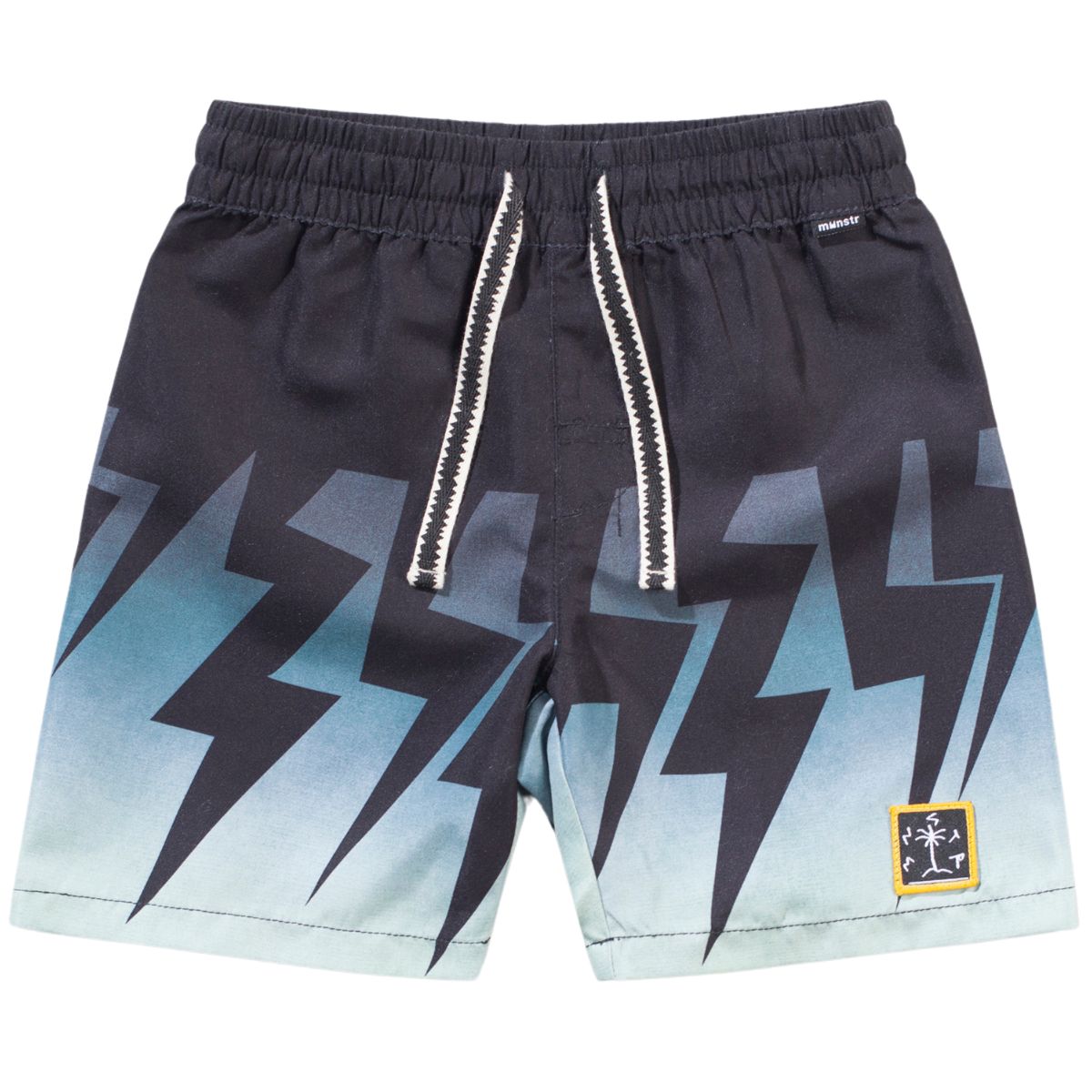 Lightning Short by Munster. Bold and electrifying, these shorts feature a striking lightning bolt design over a gradient fade.