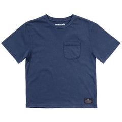 The Dream Pkt Tee from Munster. A versatile wardrobe staple, this deep navy t-shirt features a simple chest pocket.