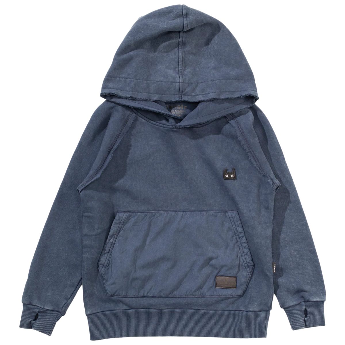 The Easy Hoody from Munster. A cozy and stylish hoodie in a washed denim blue shade.