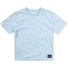 The Bento Boxtee from Munster. A soft sky-blue crewneck t-shirt with subtle chest embroidery and a relaxed fit.