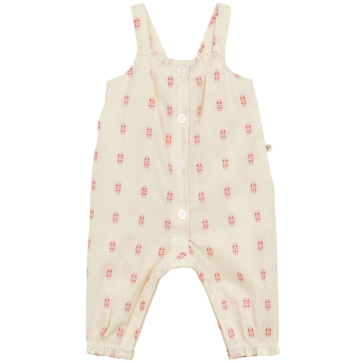 The Baby Jumpsuit In Jacquard Gots from Arsene et Les Pipelettes. Baby jumpsuit in dobby jacquard. Embroidered pattern.