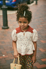 Crochet Trim Puff Top