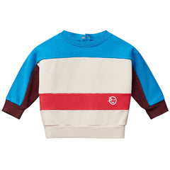 Mini Keel Sweat from Wynken. Roomy and relaxed fit sweatshirt with long sleeves and a crew neck, colorful block panels.