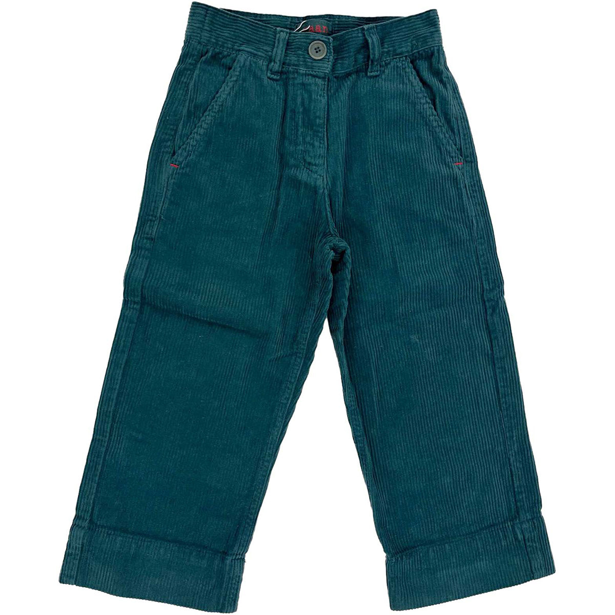 Lois Pants from Maan. Straight-cut Manchester pants, with side slit pockets and adjustable waistband.