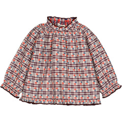 Hello Simone The Maline Baby Blouse jacquard cotton with ruffle details and elasticated cuffs