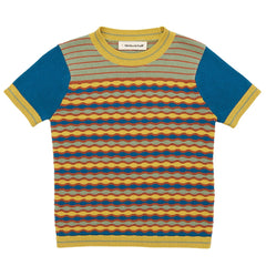 The Merengue Bobby Top from Misha & Puff. A short-sleeved ringer-style top in a fine-gauge Pima cotton knit