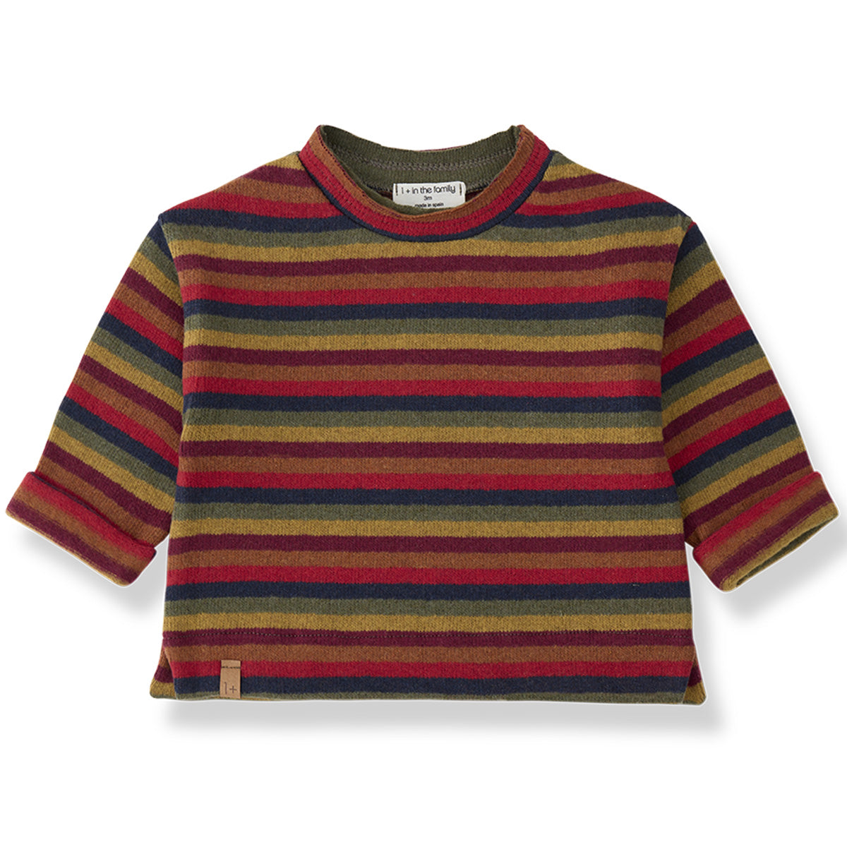 1+ in the Family The Nain Sweater with multicolor striped design and long sleeves