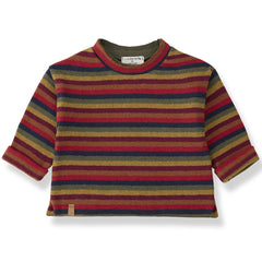 1+ in the Family The Nain Sweater with multicolor striped design and long sleeves