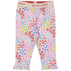 The Nicolette Baby Legging from The New Society. Ribbed leggings with multicolor floral print.