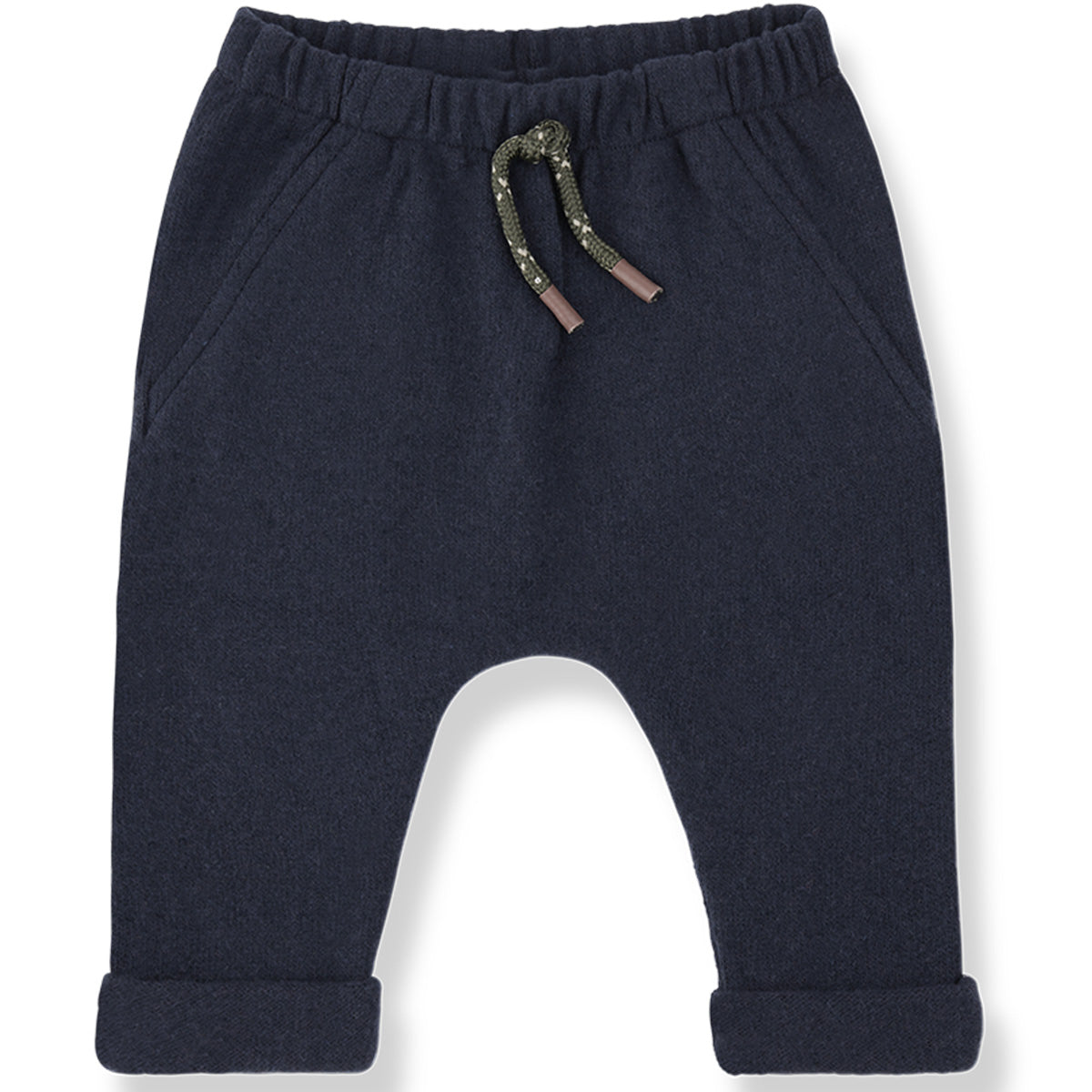 1+ in the Family The Nunavut Pants in navy with cuffed ankles, side pockets and drawstring