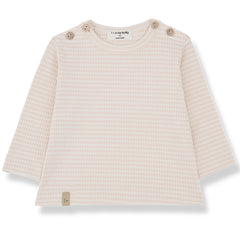 The Ot Long Sleeve Shirt from 1+ in the Family. This is a baby long-sleeve top with a classic round neckline and button details.