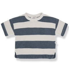 The Ricardo Shirt from 1+ in the Family. Features wide horizontal stripes for a classic and playful look.