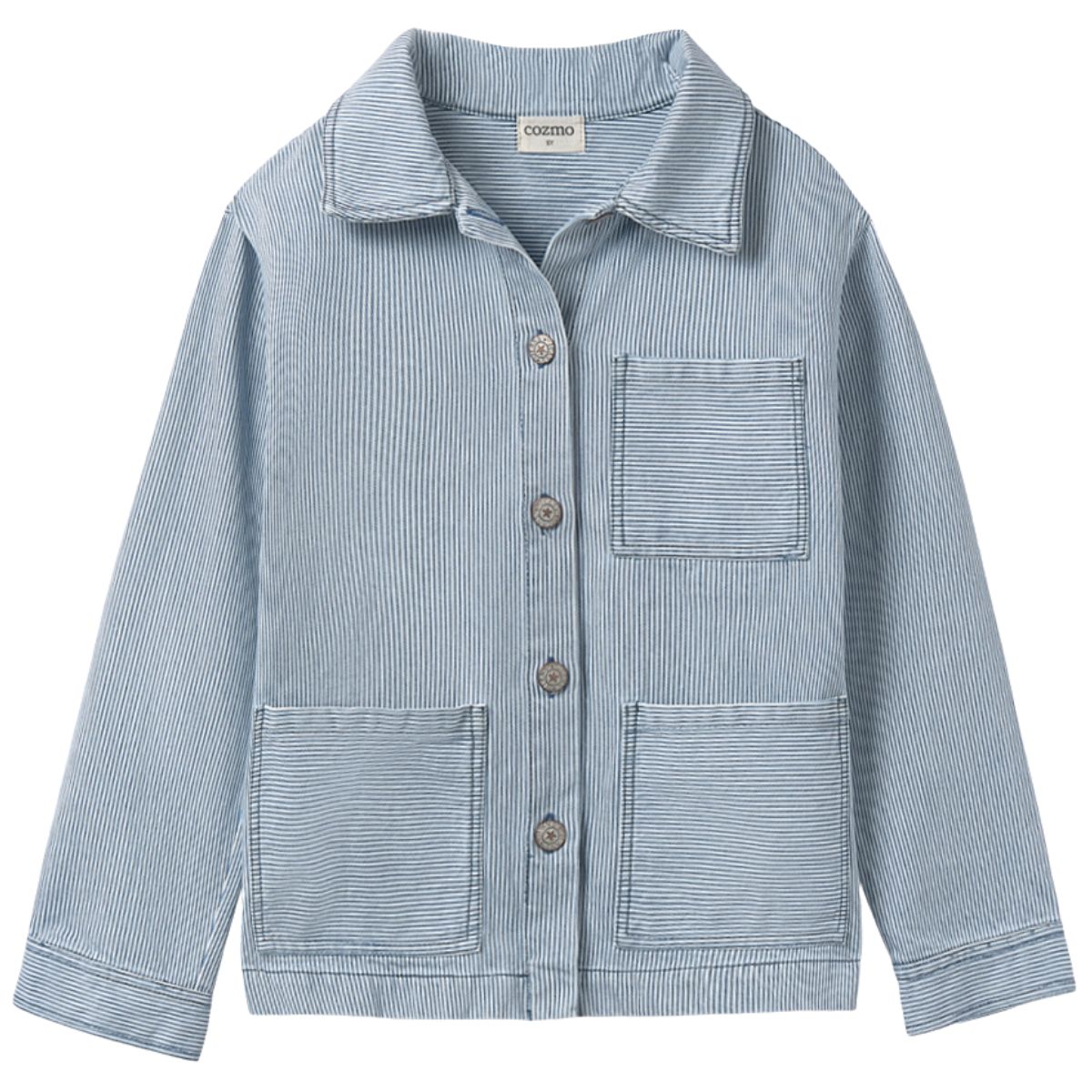 Ridge Jacket by Cozmo, kids button-up jacket with collar, patch pockets and relaxed fit for everyday layering.