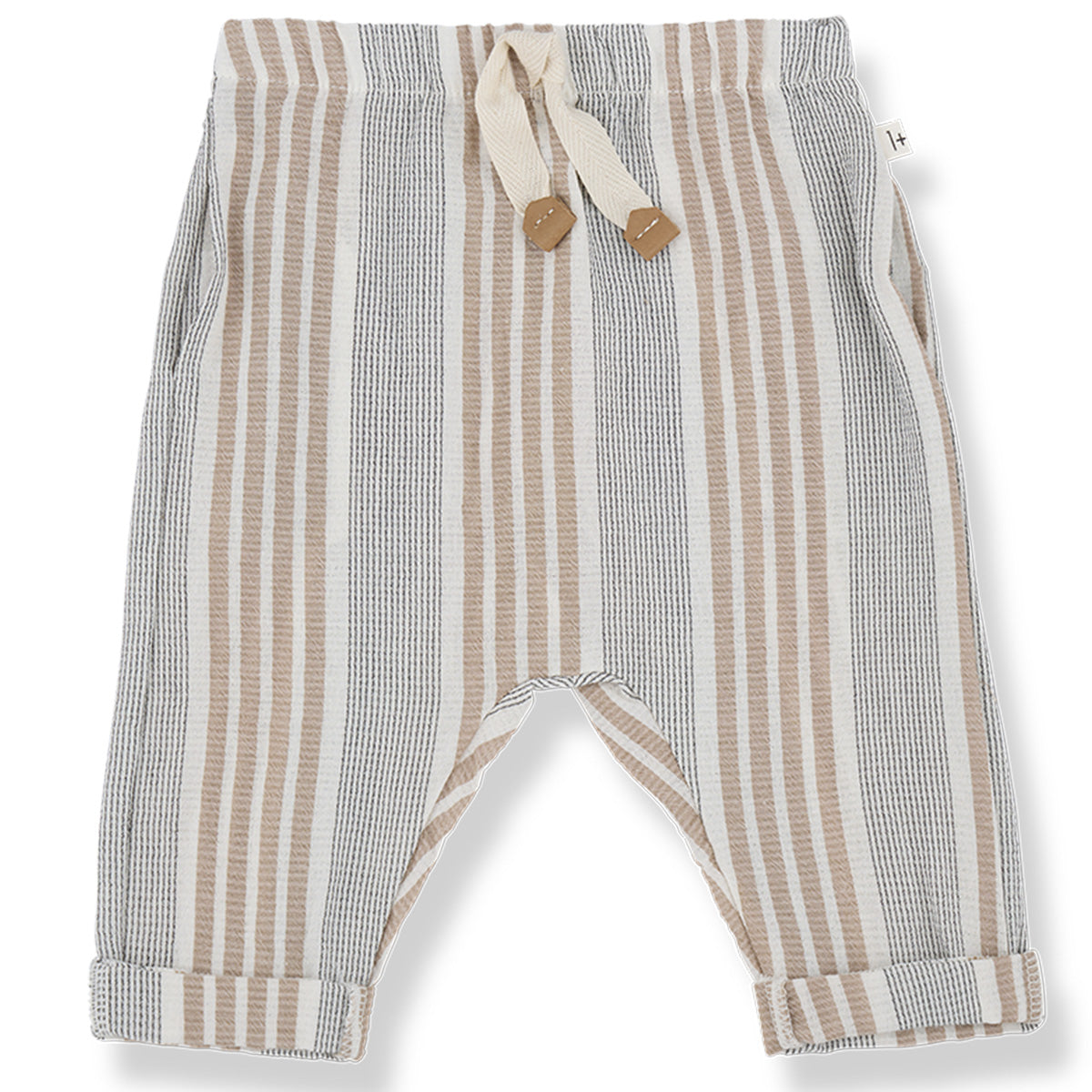 The Roberto Pants from 1+ in the Family. A stylish pair of striped, lightweight pants in a petroleum colorway.