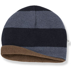 The Roy Reversible Beanie from 1+ in the Family. Reversible knit beanie with wide stripes.