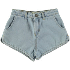 The Jeans Shorts from Tocoto Vintage. Blue denim shorts, 5 pockets and button and zipper closure