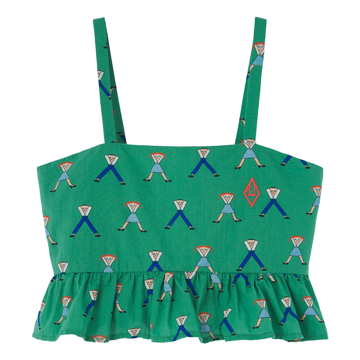 The Stork Blouse from The Animals Observatory in green color and a regular fit
