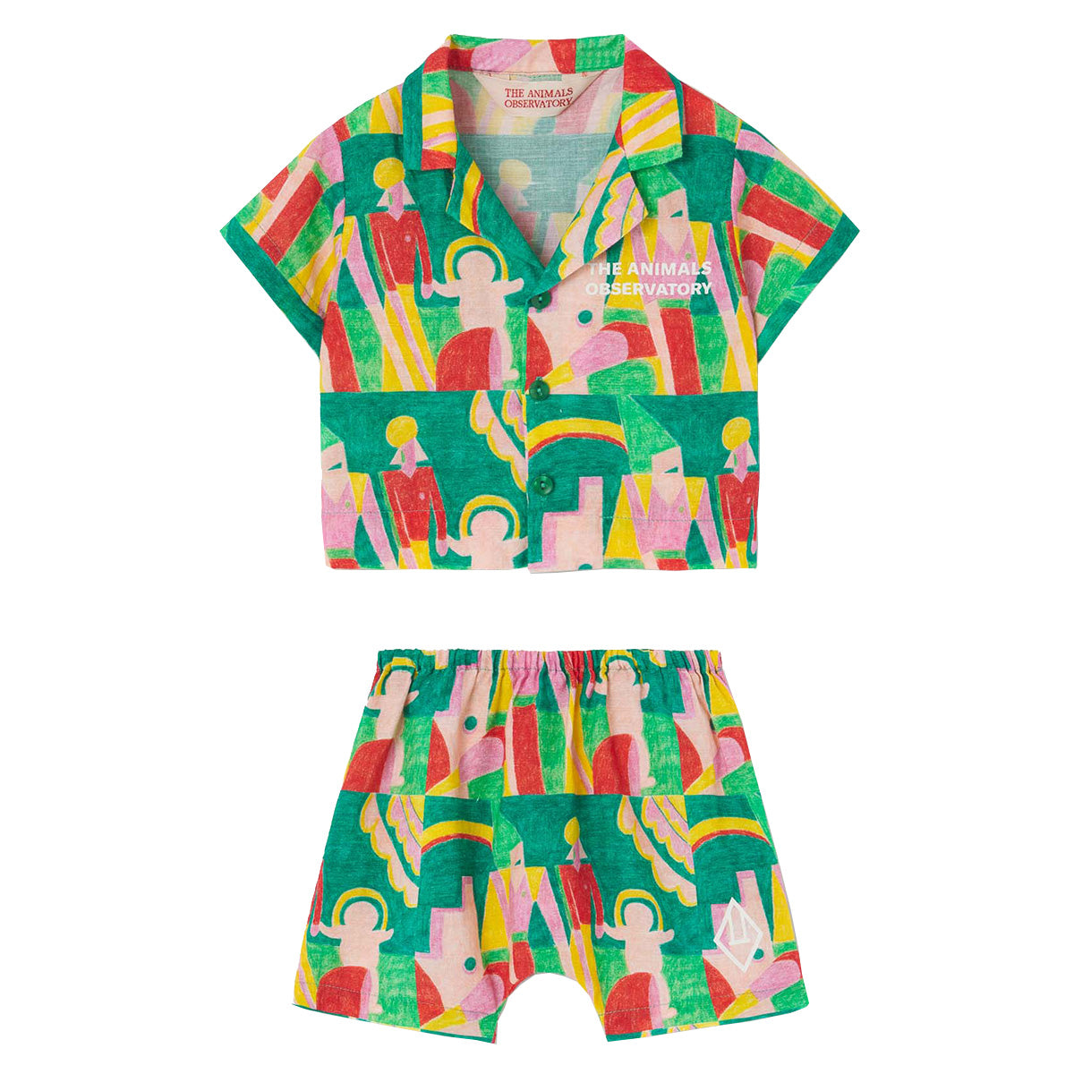 The Magpie Baby Two piece from The Animals Observatory features a buttoned shirt and some cute shorts