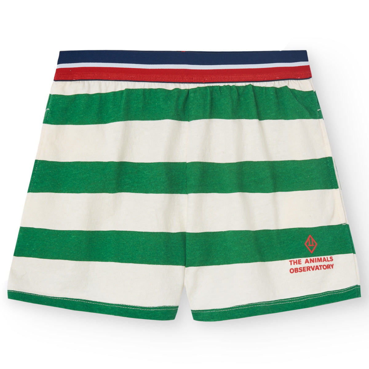 The White Sailor Shorts from The Animals Observatory. Shorts with green stripes.