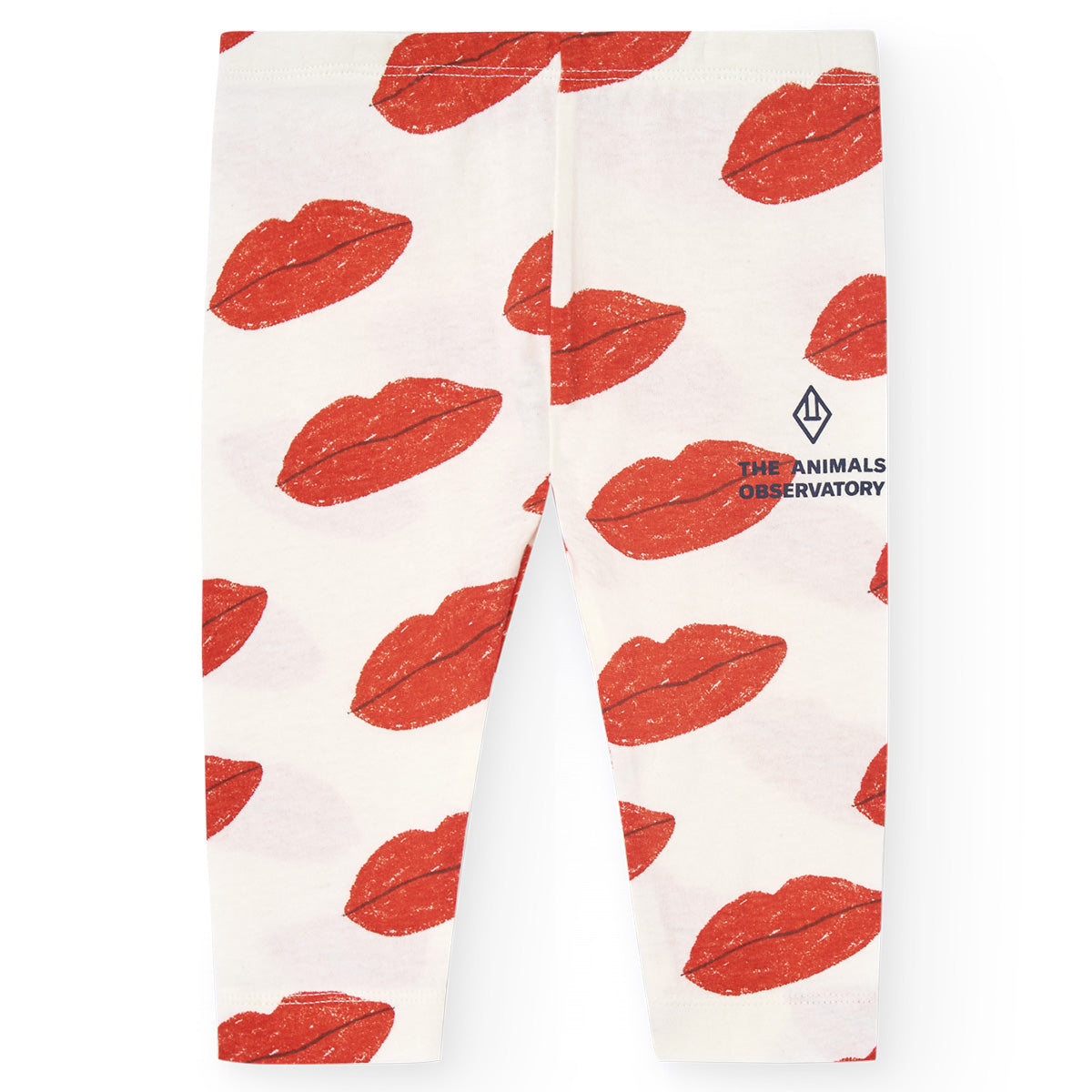 The White Kissing Penguin Leggings from The Animals Observatory. Baby leggings with a sun shield print.