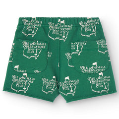 The Green Cool Turtledove Short Sweatpants from The Animals Observatory.Baby short sweatpants with a white cool print. 