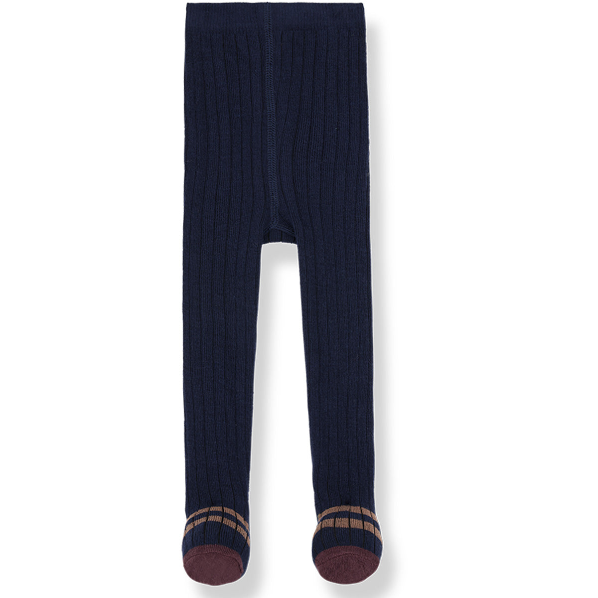 The Sally Ribbed Tights from 1+ in the Family. Soft ribbed knit tights with a comfortable waistband and patterned feet.