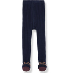 The Sally Ribbed Tights from 1+ in the Family. Soft ribbed knit tights with a comfortable waistband and patterned feet.