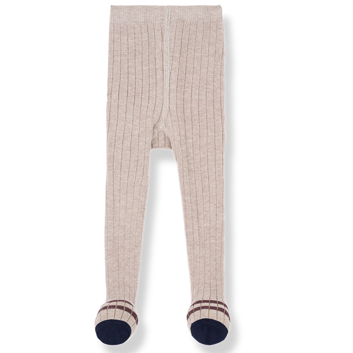 The Sally Ribbed Tights from 1+ in the Family. Soft ribbed knit tights with a comfortable waistband and patterned feet.