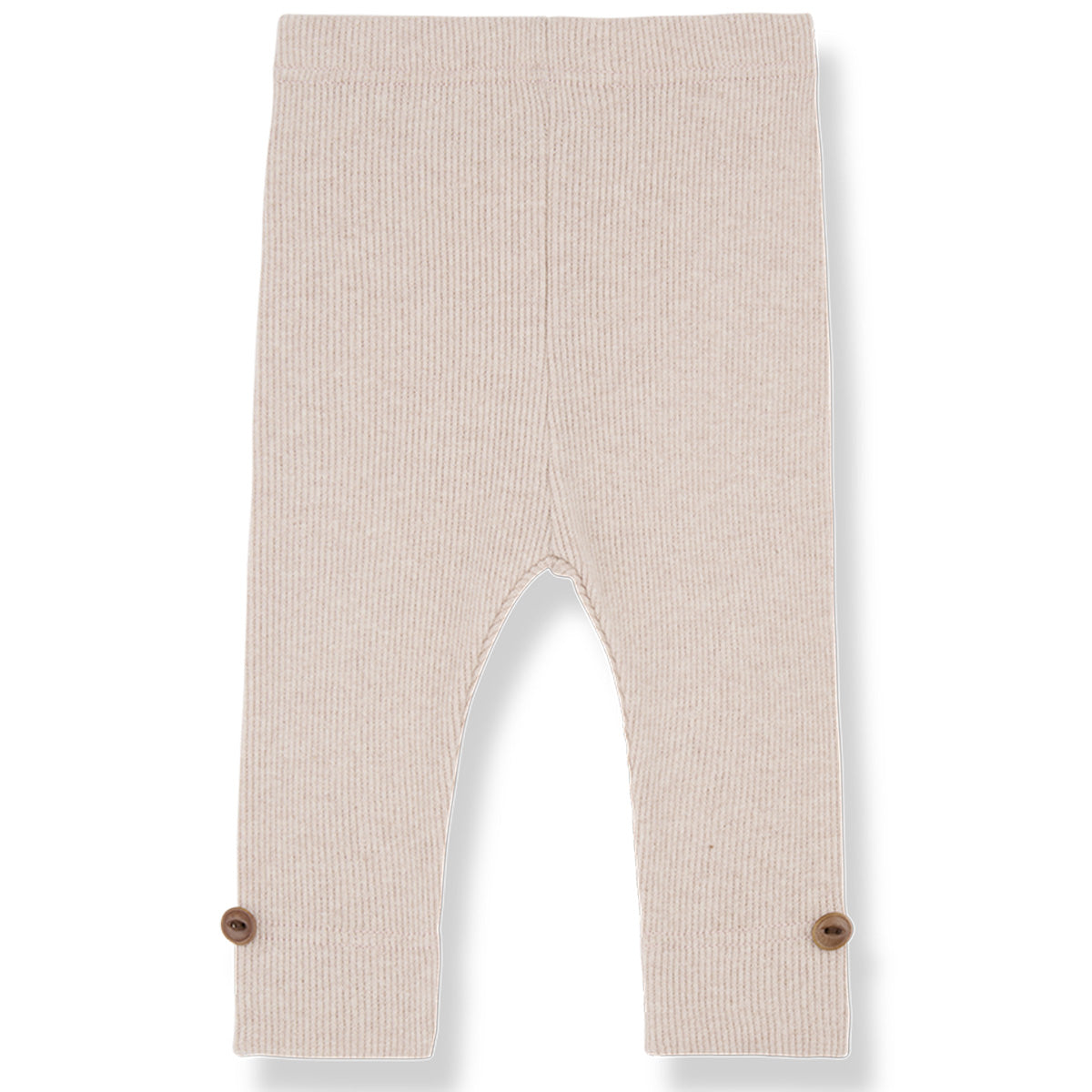 The Sina Leggings from 1+ in the Family. Ribbed knit leggings with an elastic waistband and decorative button details.