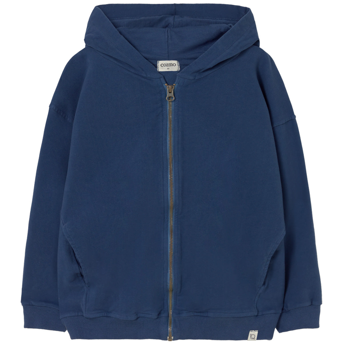 Soren Hoodie by Cozmo, navy zip-up kids hoodie in soft fleece with hood and relaxed fit