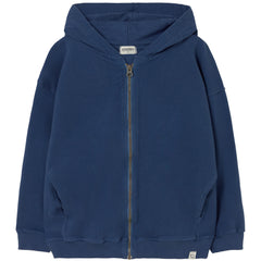 Soren Hoodie by Cozmo, navy zip-up kids hoodie in soft fleece with hood and relaxed fit