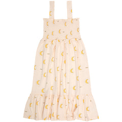 The Midnight Sun Dress from Tiny Cottons. This printed dress brings a fresh, playful twist to your wardrobe with wide shoulder straps.