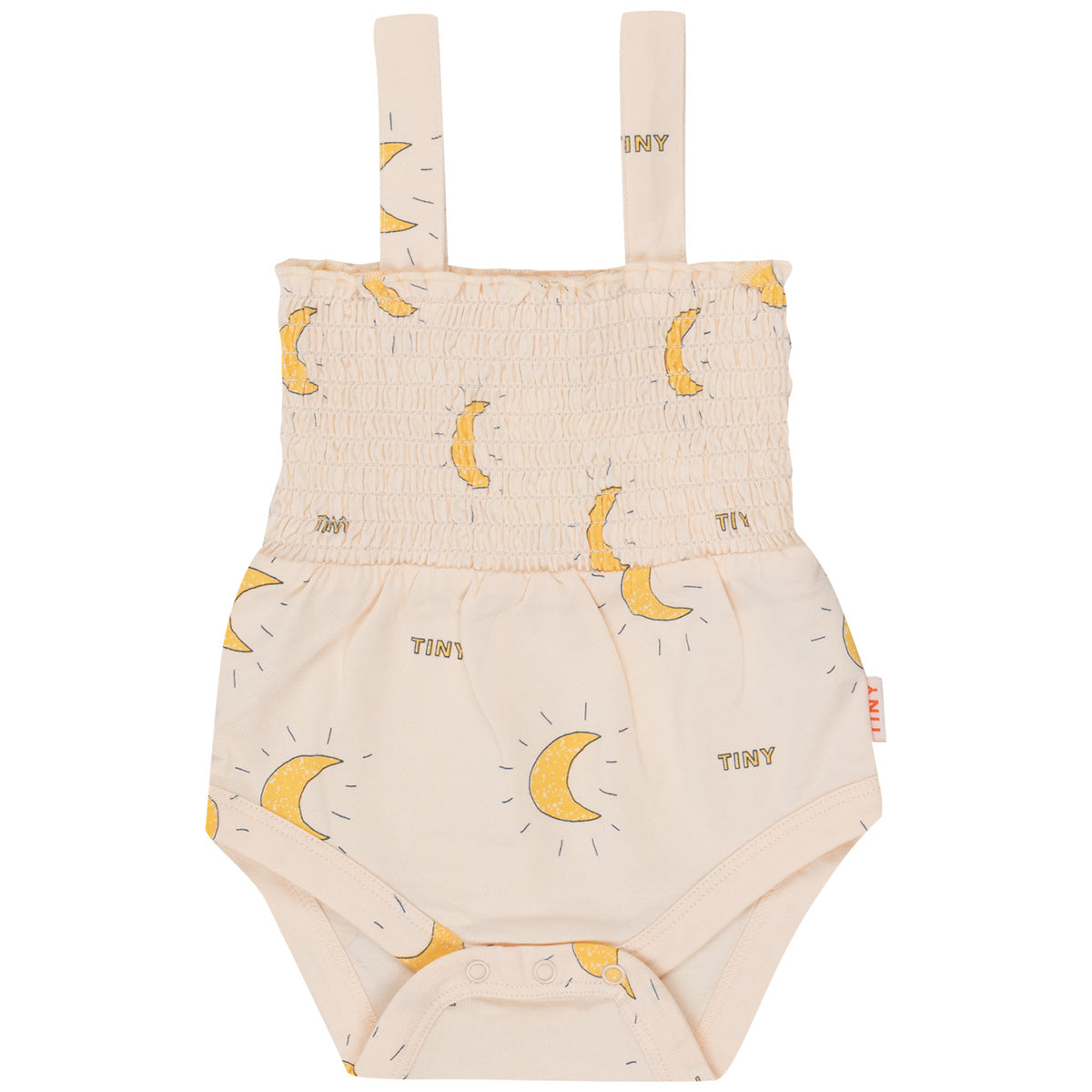 Midnight Sun Body by Tiny Cottons. Features a relaxed silhouette with wide shoulder straps and a buttons opening on the bottom.